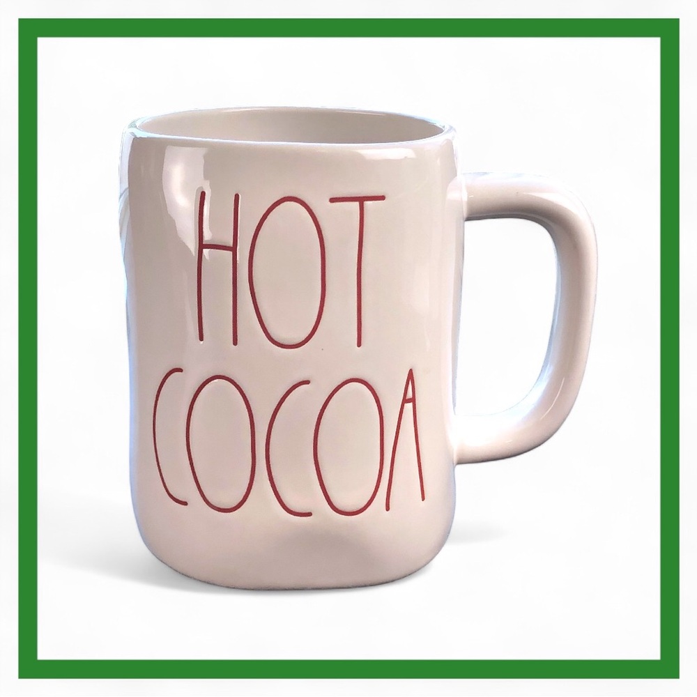 Rae Dunn Hot Cocoa White Ceramic Mug Size 16oz